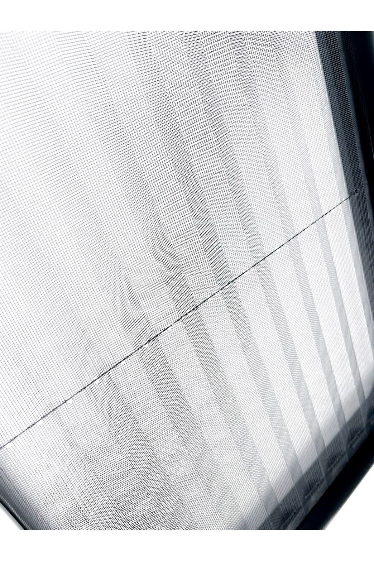 Tropikhome 85 X 40 Krem 2'si Bir Arada Plise Blackout ve Sinekliklik Karavan Perdesi — 85 X 40