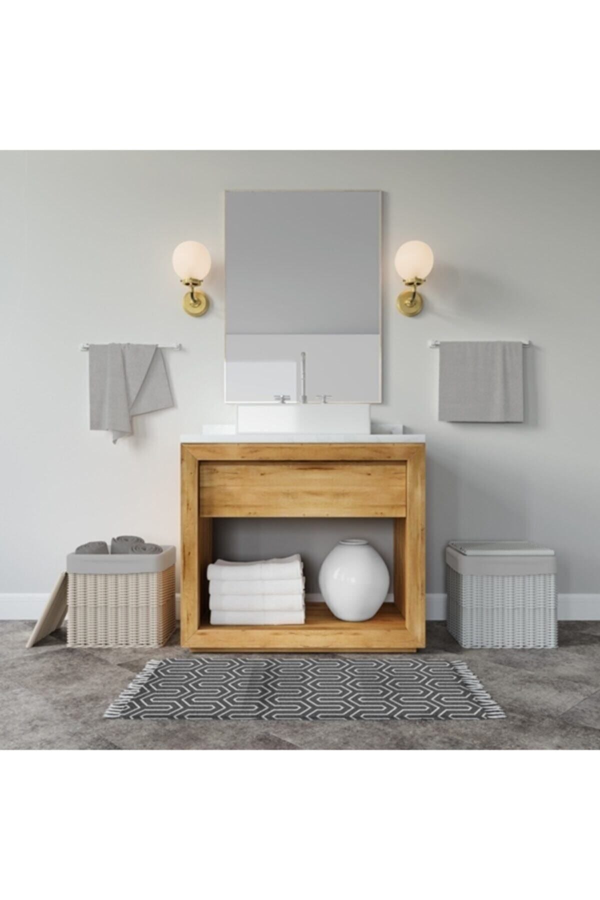 Tropikhome Kaymaz Tabanlı Dijital Baskılı 50x80cm Püsküllü Banyo Paspası — 1076