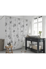 Tropikhome 180 x 200 Gri Geometrik Desenli Banyo Perdesi — Gri