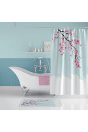 Tropikhome 180 x 200 Pembe Sakura Çiçeği Desenli Banyo Perdesi — Pembe