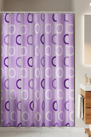 Tropikhome 180 x 200 Mor Halka Desenli Banyo Perdesi — Mor