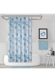 Tropikhome 180 x 200 Mavi Yunus Desenli Banyo Perdesi — Mavi