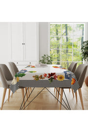 Tropikhome 150 x 150 Sonbahar Çiçek Desenli Solma Yapmaz Dijital Baskılı Dertsiz Masa Örtüsü — Çok Renkli