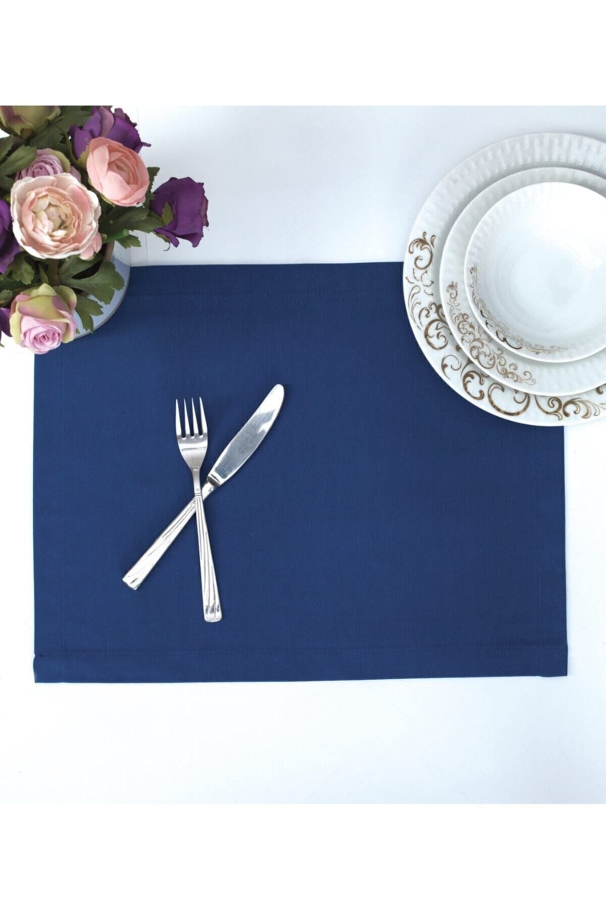 Tropikhome Düz Mavi 35 x 45 cm Supla Sunum Yemek Seti — Mavi