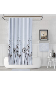 Tropikhome 120 X 200 (Çift Kanat) Gri Karahindiba Desenli Banyo Perdesi — Gri