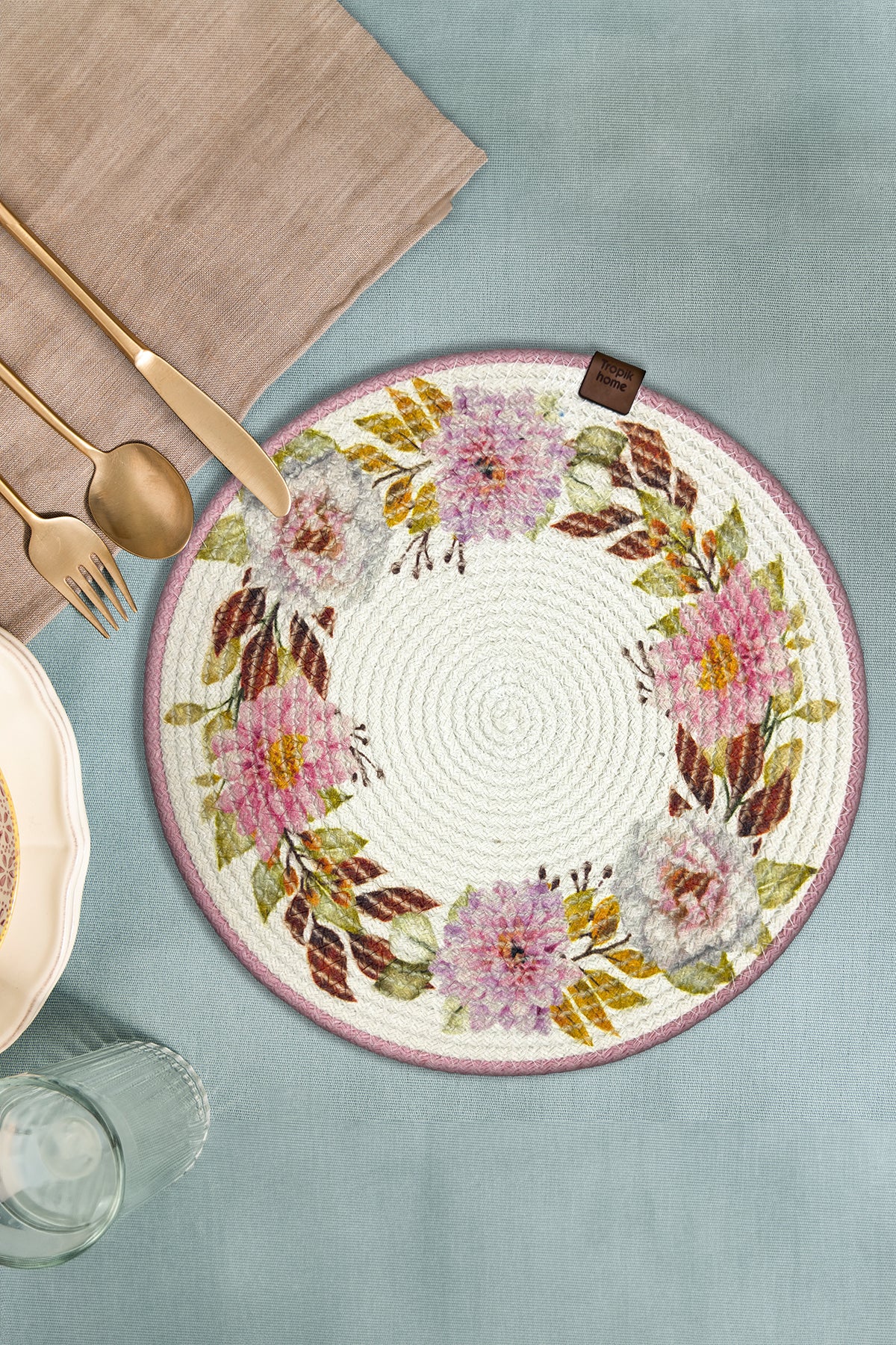 Tropikhome Bal Kabağı Desenli Renkli 32 x 32 cm Supla — Çok Renkli