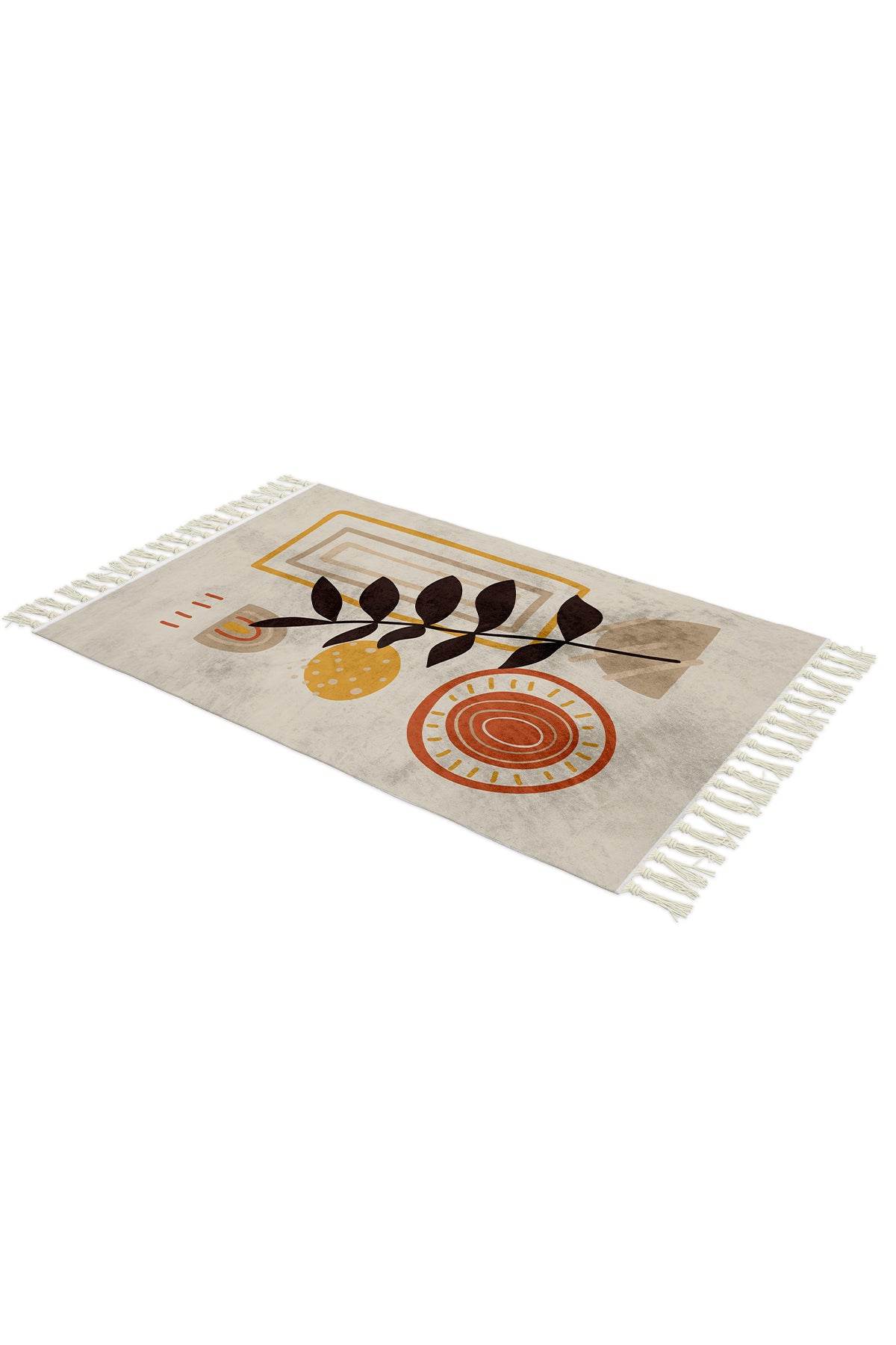 Tropikhome Kaymaz Tabanlı Dijital Baskılı 50x80cm Püsküllü Banyo Paspası — Ruscus
