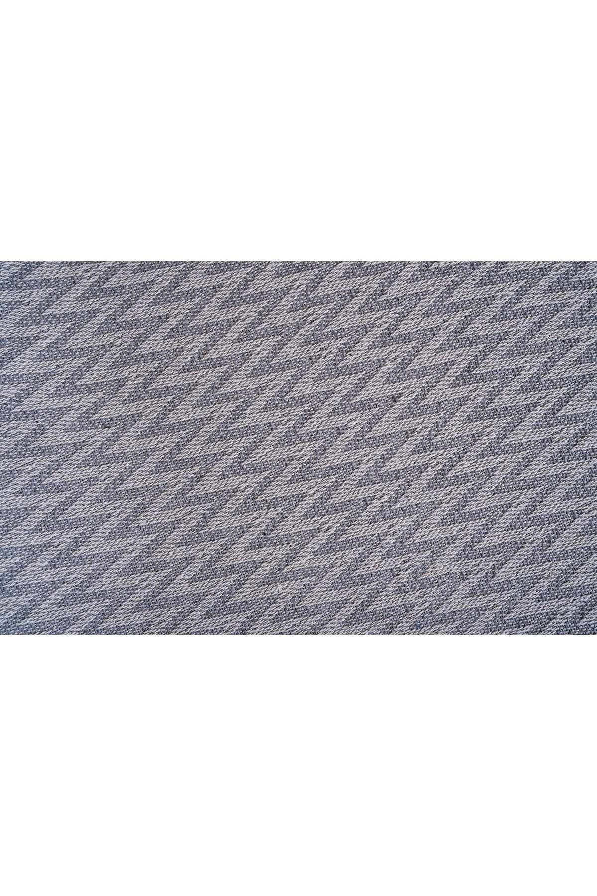 %100 Pamuk Zikzak Desenli 170 x 210 cm Antrasit Koltuk Kanepe Örtüsü — 170 x 210