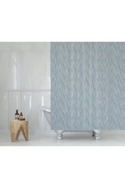 Tropikhome 120 X 200 (Çift Kanat) Gri Geometrik Desenli Banyo Perdesi — Gri