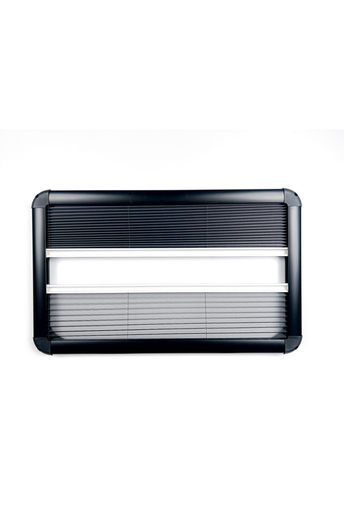 Tropikhome 50 X 30 Siyah 2'si Bir Arada Plise Blackout ve Sinekliklik Karavan Perdesi — 50 X 30