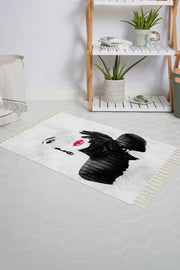 Tropikhome Kaymaz Tabanlı Dijital Baskılı 50x80cm Püsküllü Banyo Paspası — Woman In Black