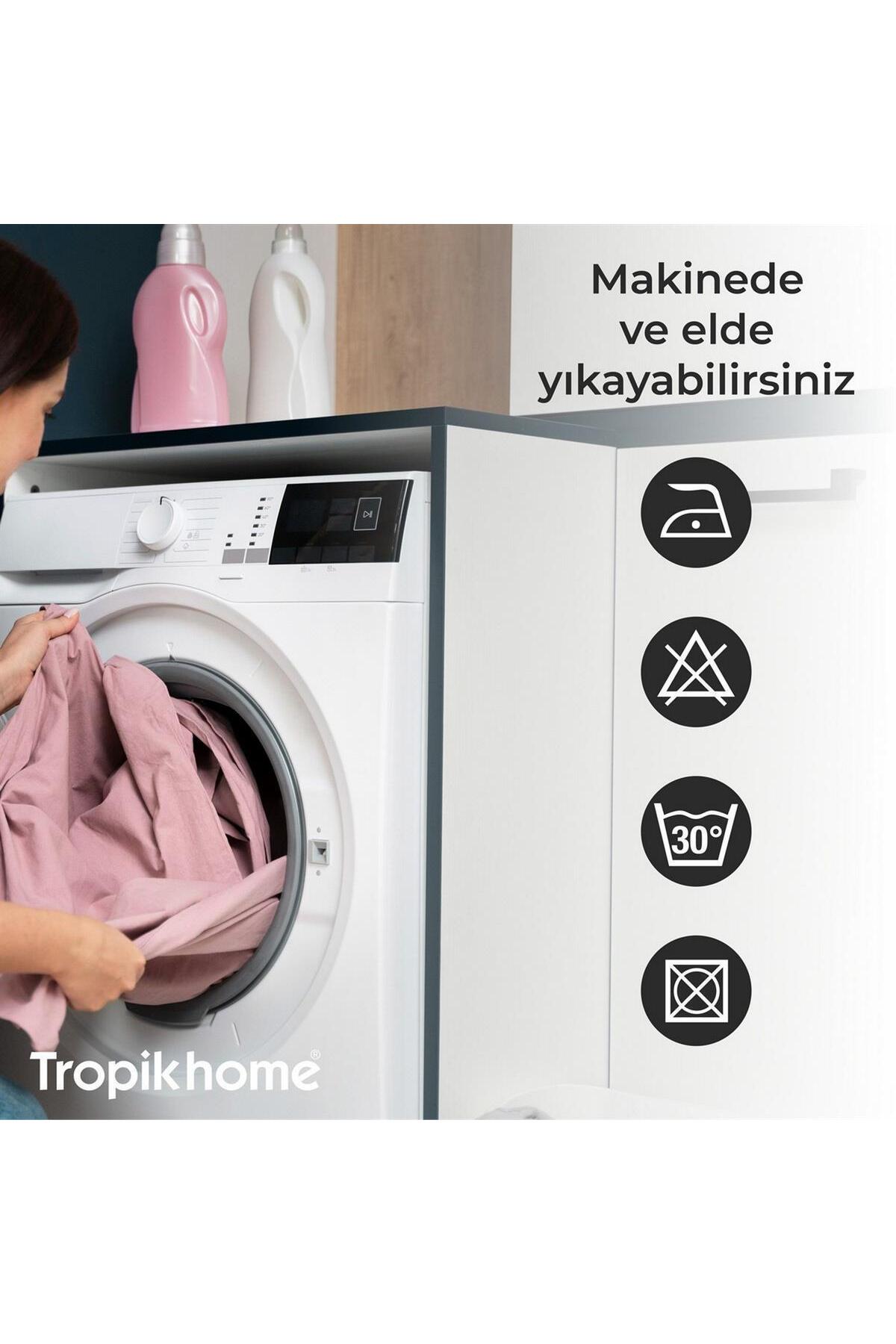 Tropikhome 180 x 200 Pembe Sakura Çiçeği Desenli Banyo Perdesi — Pembe