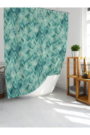 Tropikhome 180 x 200 Yeşil Mermer Desenli Banyo Perdesi — Yeşil