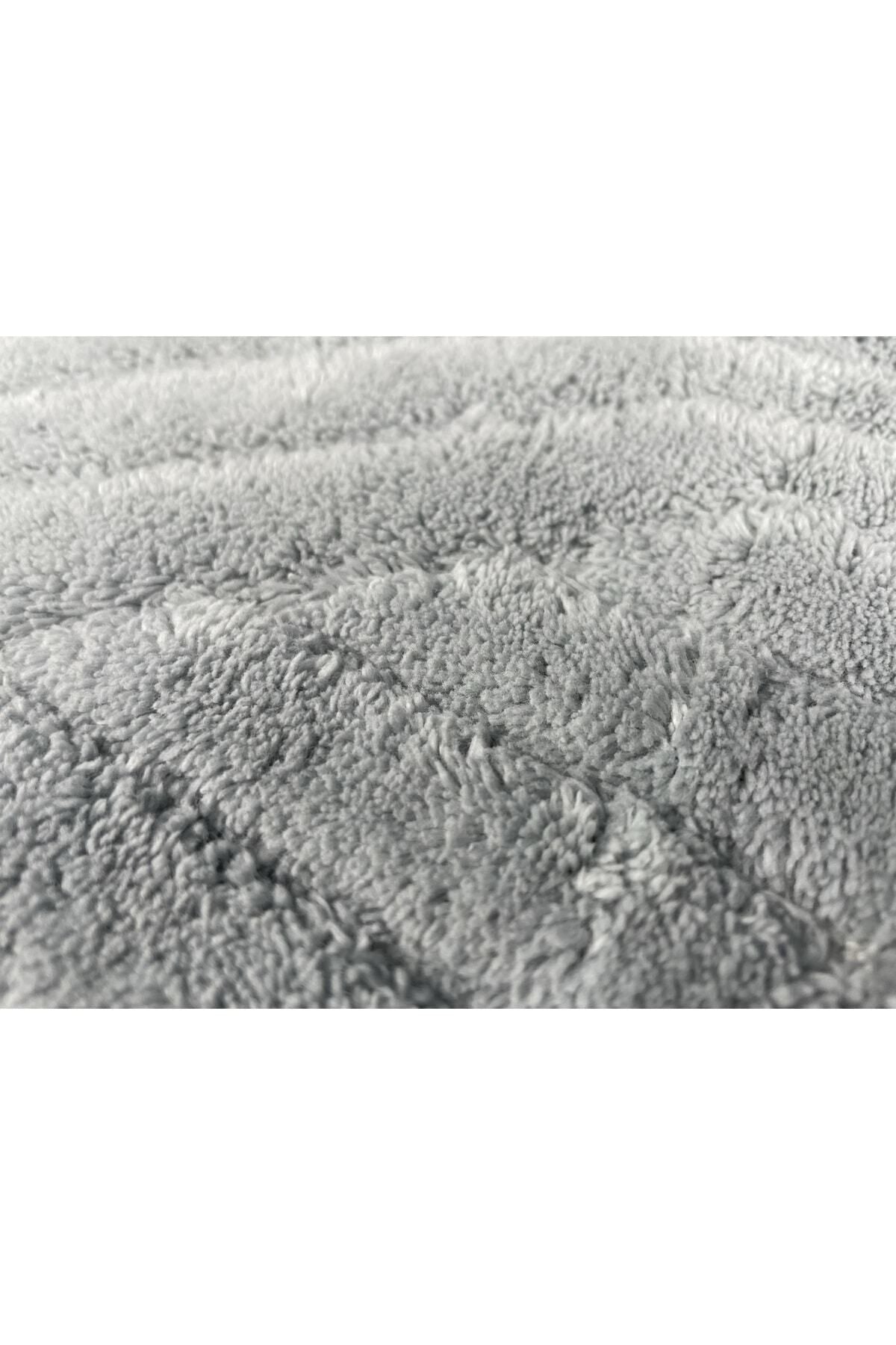 Tropikhome 60x100 ve 50x60cm 2 Parçalı Pamuk Gri Banyo Paspası — Tina