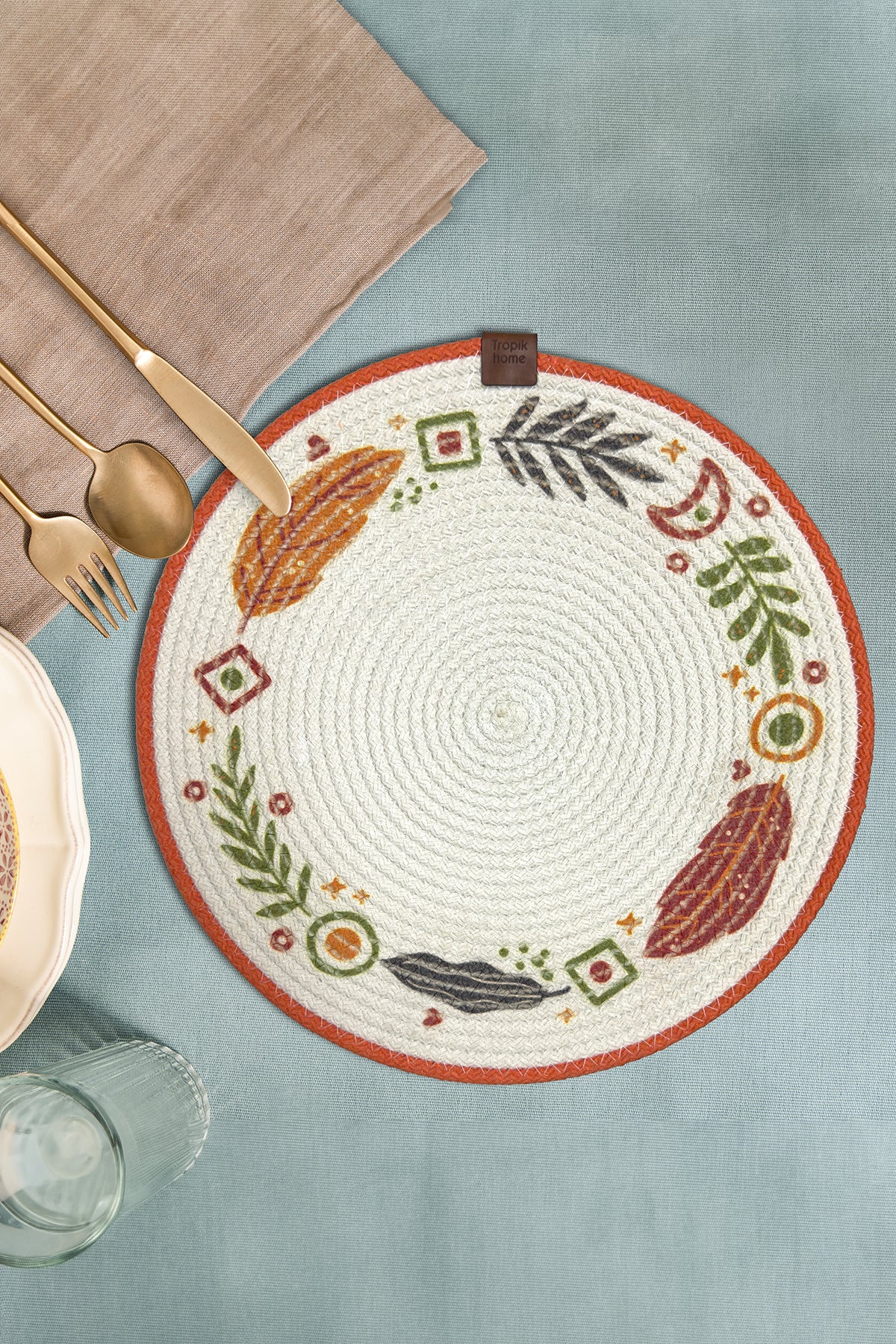 Tropikhome Bal Kabağı Desenli Renkli 32 x 32 cm Supla — Çok Renkli