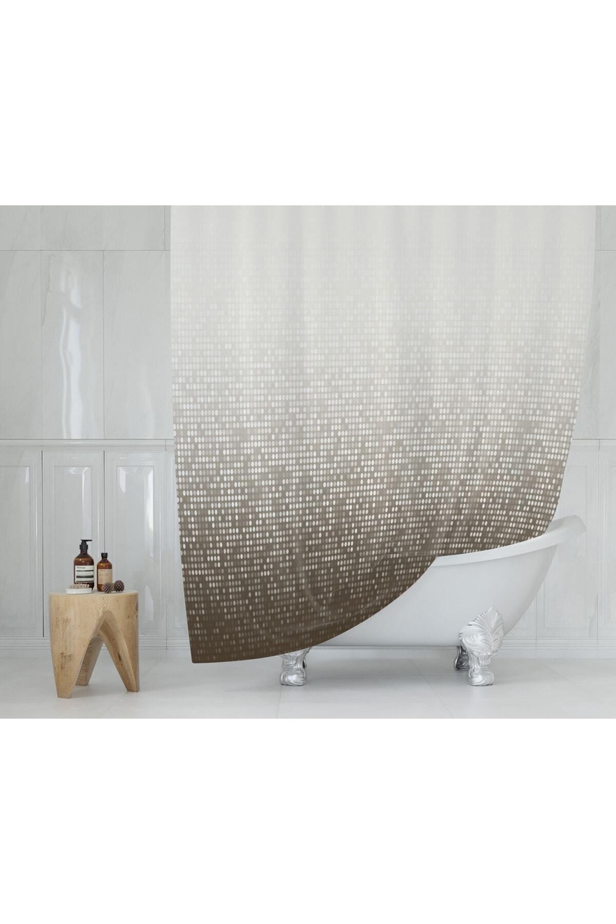 Tropikhome 180 x 200 Kahverengi Desenli Banyo Perdesi — Kahverengi