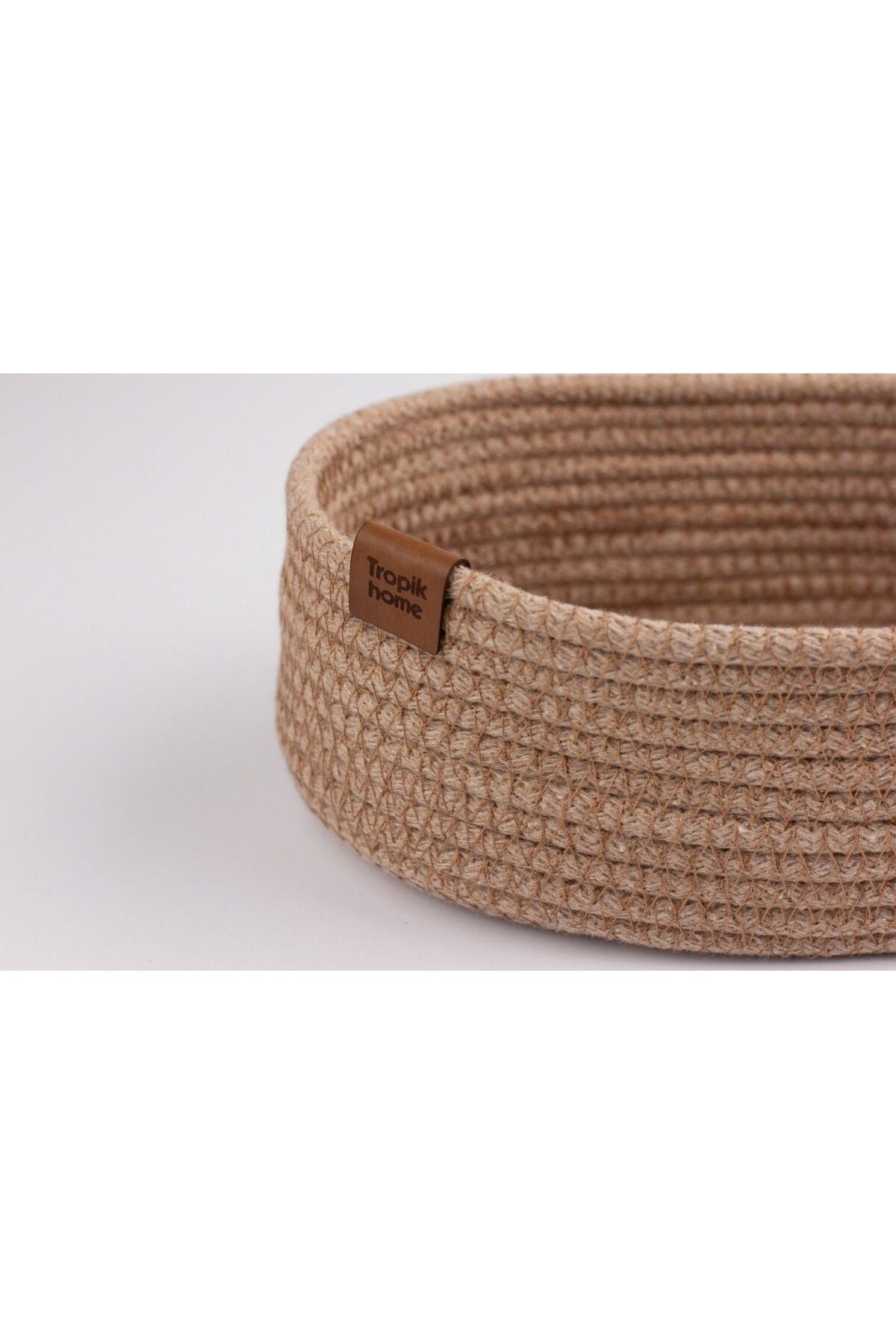 Tropikhome 25 x 15 cm Bej Çok Amaçlı Düzenleyici Hasır Sepet — 25 x 15