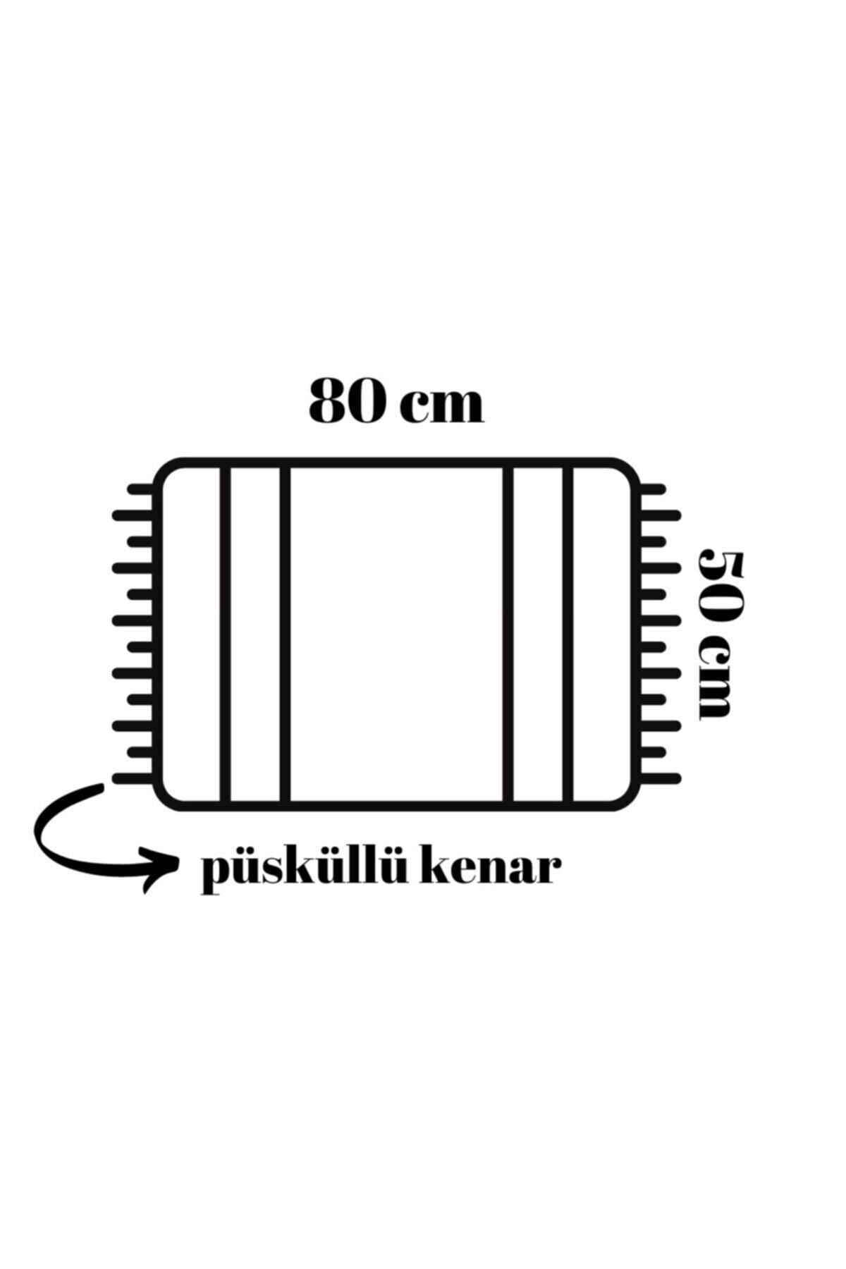 Tropikhome Kaymaz Tabanlı Dijital Baskılı 50x80cm Püsküllü Banyo Paspası — 3391