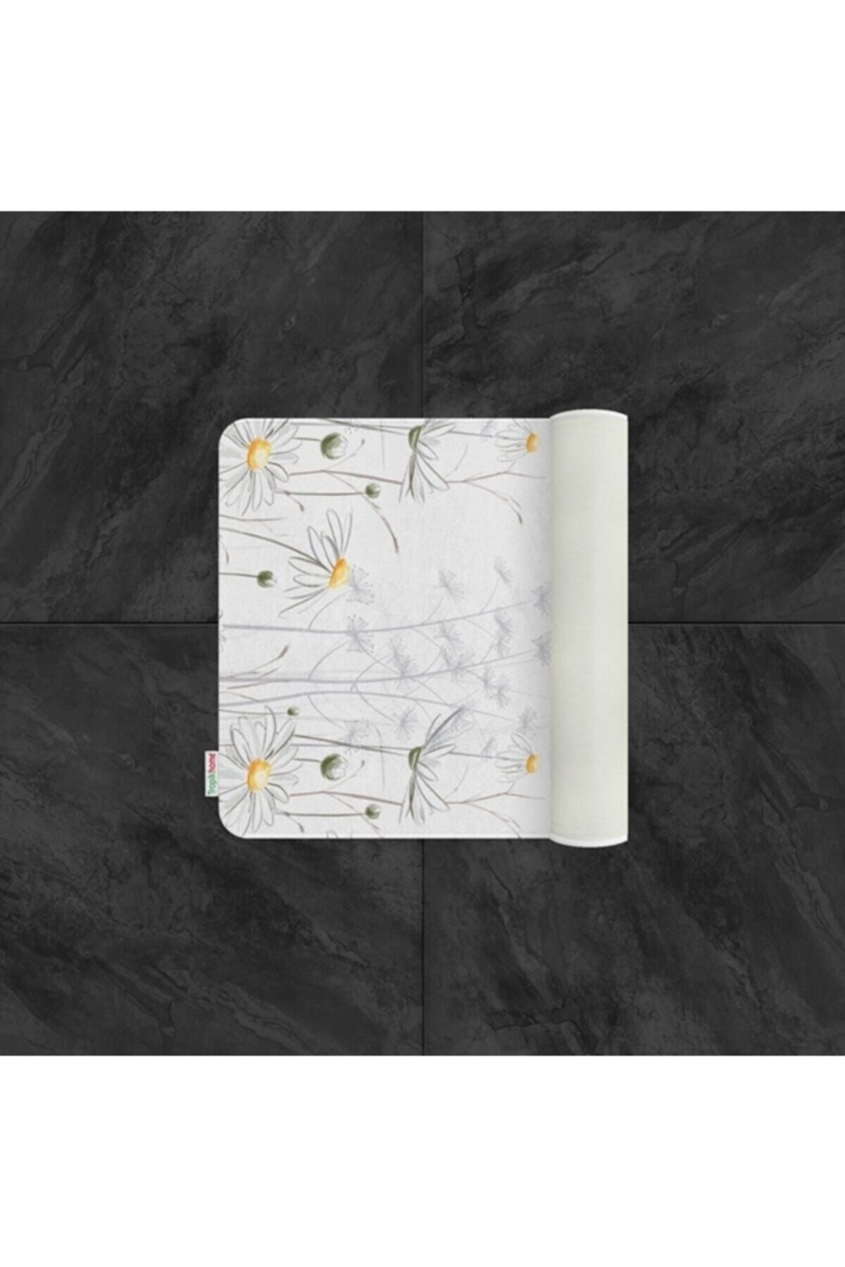 Tropikhome Kaymaz Tabanlı Dijital Baskılı 50x80cm Püsküllü Banyo Paspası — 8441