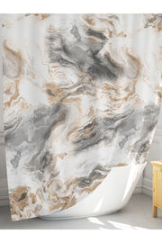 Tropikhome 180 x 200 Gri Mermer Desenli Banyo Perdesi — Gri