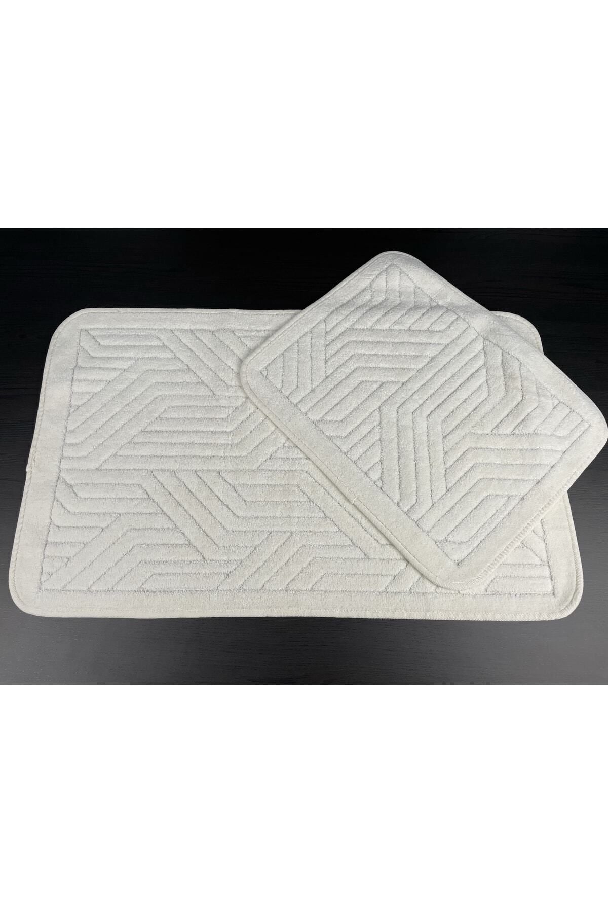 Tropikhome 60x100 ve 50x60cm 2 Parçalı Pamuk Gri Banyo Paspası — Tina