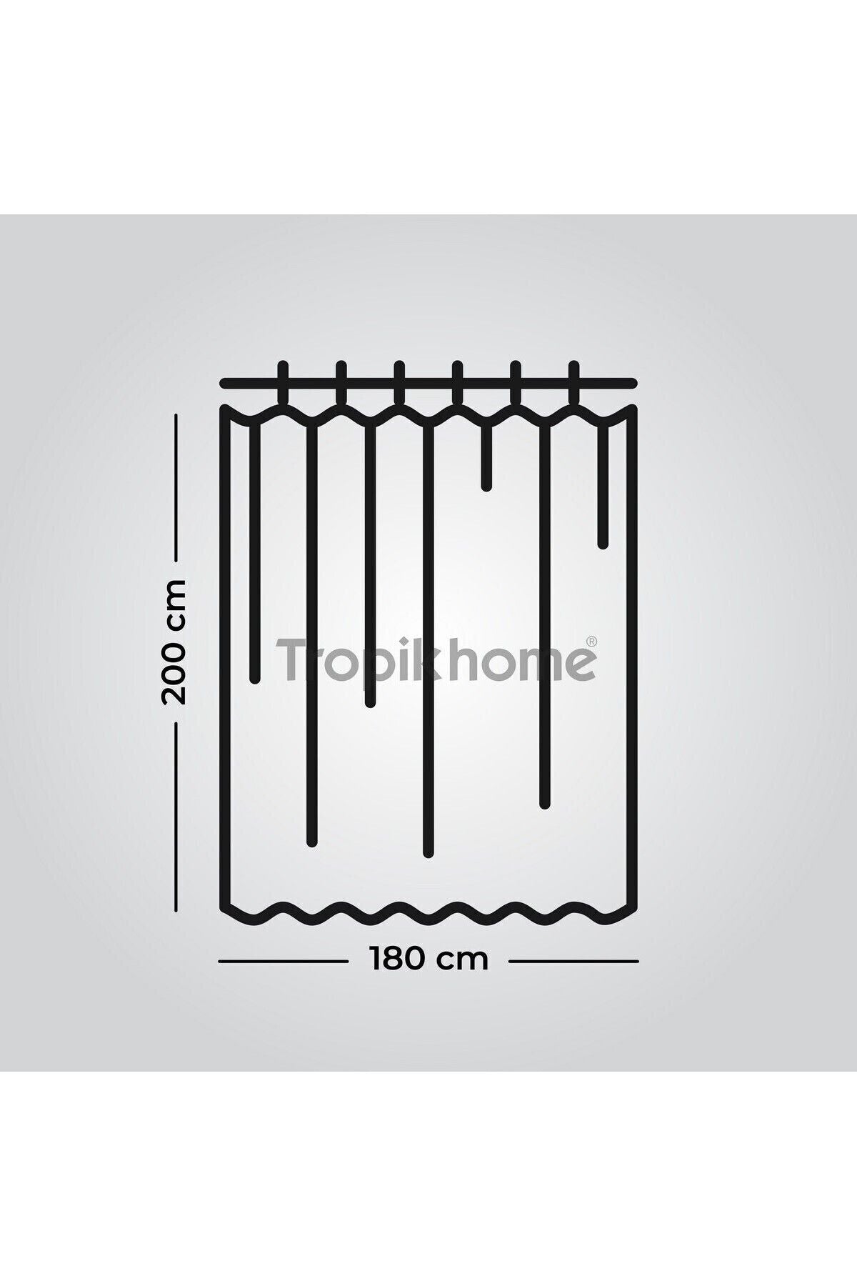 Tropikhome 180 x 200 Çok Renkli Bohem Tarzı Palmiye Desenli Banyo Perdesi — Çok Renkli