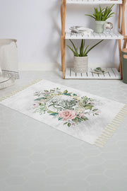 Tropikhome Kaymaz Tabanlı Dijital Baskılı 50x80cm Püsküllü Banyo Paspası — Angel