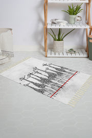 Tropikhome Kaymaz Tabanlı Dijital Baskılı 50x80cm Püsküllü Banyo Paspası — Giraffe