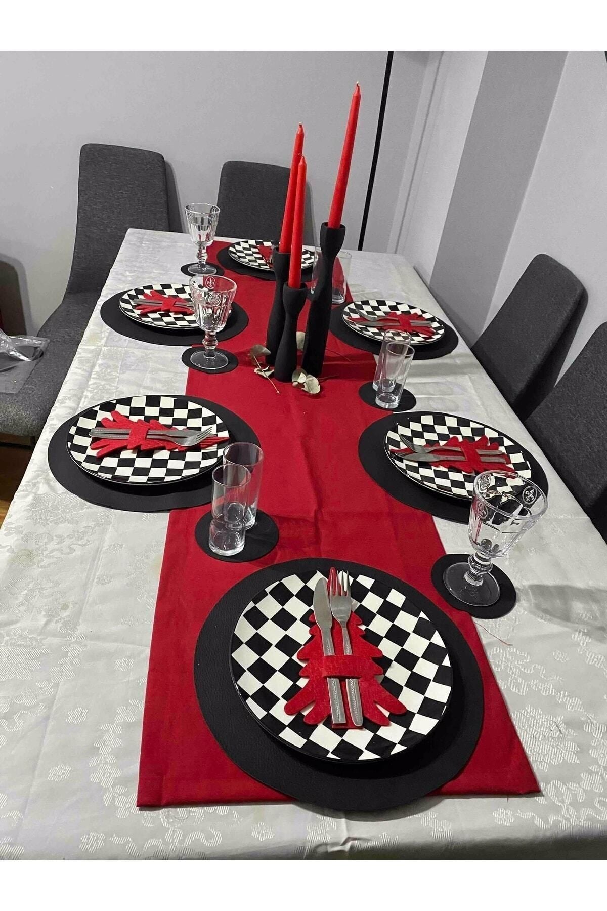 Tropikhome Pamuklu Su Geçirmez Kırmızı 40 x 140 Runner — Kırmızı