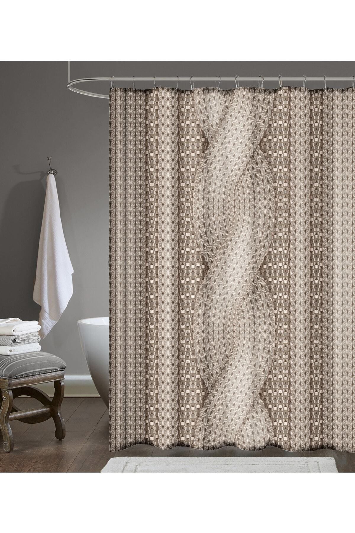 Tropikhome 180 x 200 Çok Renkli Desenli Banyo Perdesi — Çok Renkli