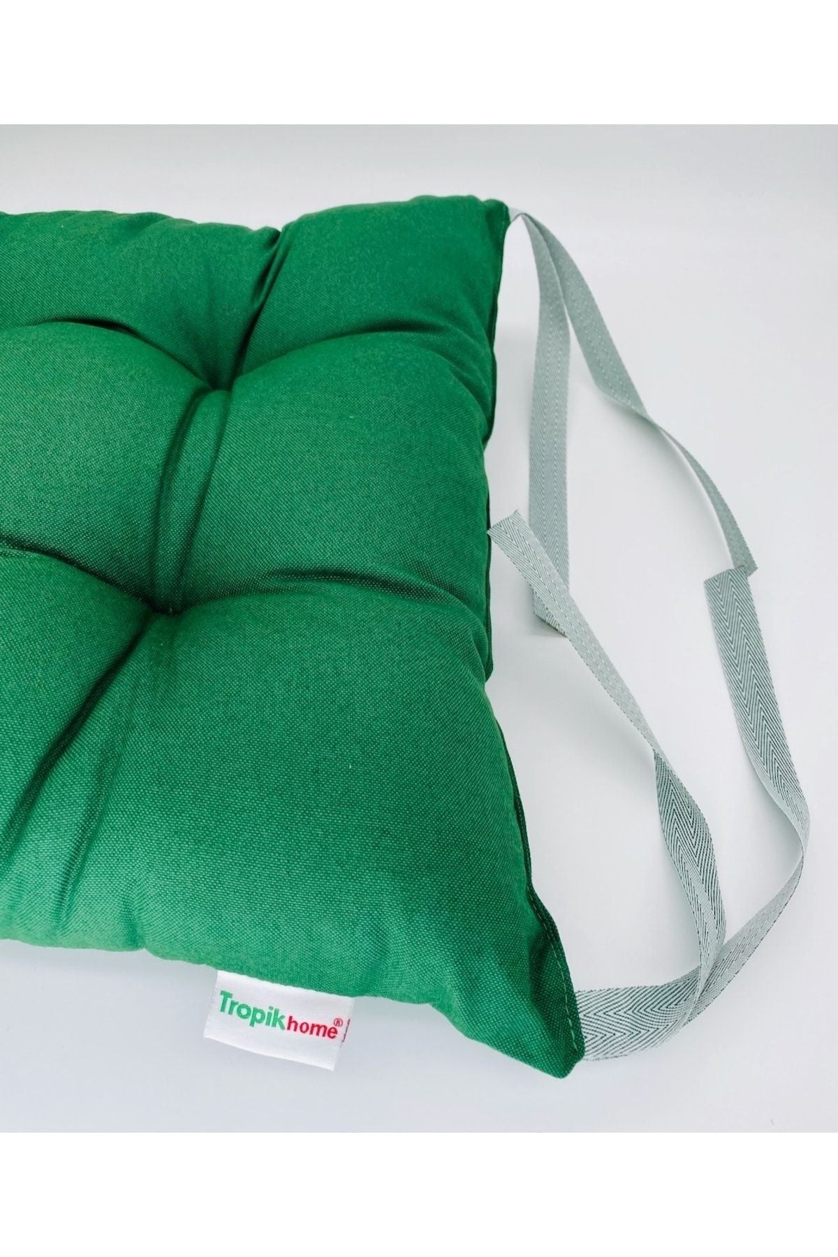 Tropikhome Ekoseli Gri 40 x 40 Pofuduk Silikon Dolgulu Sandalye Minderi — 40 x 40