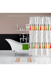 Tropikhome 180 x 200 Çok Renkli Akrika Desenli Banyo Perdesi — Çok Renkli