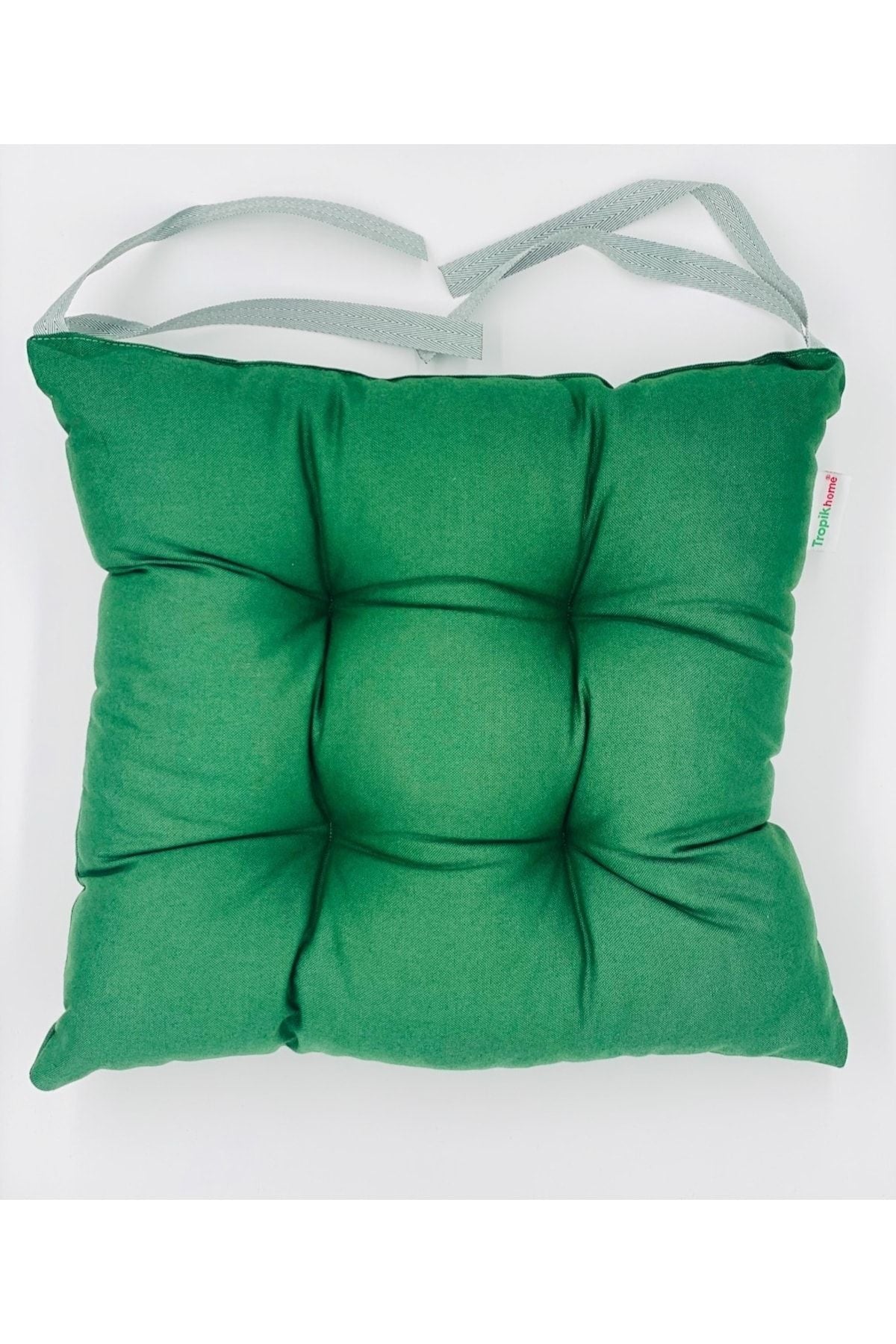 Tropikhome Ekoseli Gri 40 x 40 Pofuduk Silikon Dolgulu Sandalye Minderi — 40 x 40