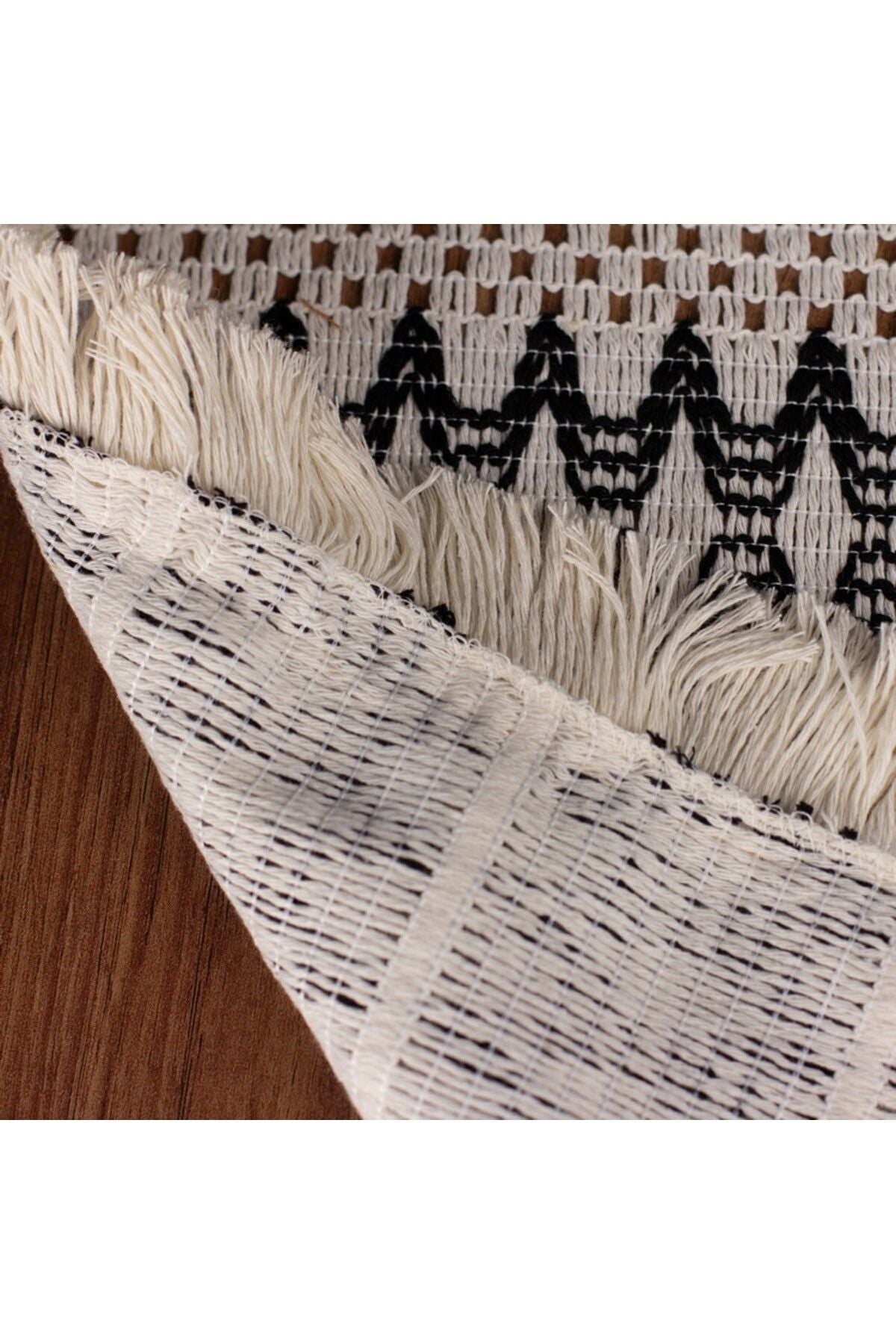 Tropikhome Pamuklu Örme Püsküllü 2 Adet 35x45 Cm Supla Amerikan Servis — Siyah