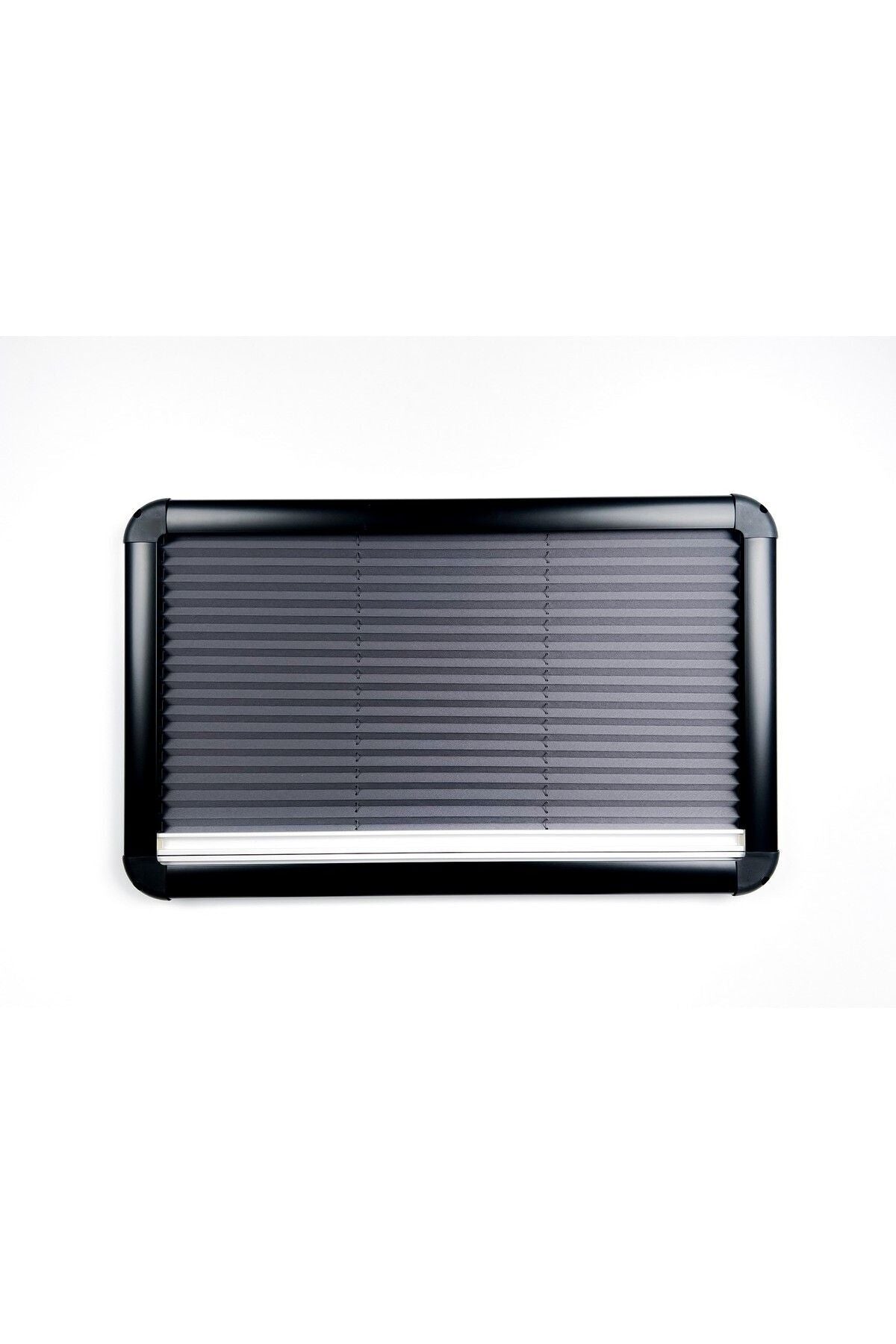 Tropikhome 120 X 50 Gri 2'si Bir Arada Plise Blackout ve Sinekliklik Karavan Perdesi — 120 X 50